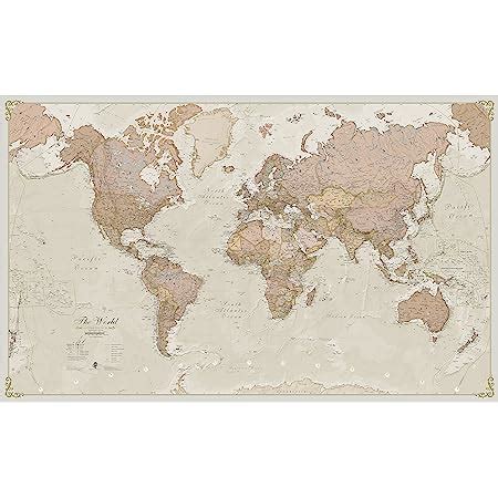 Giant World Map - Antique World Map Poster - Laminated – 197 x 116 ...