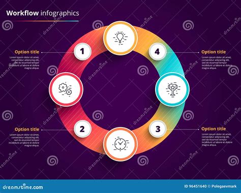 商业运作与4个步圈子的图infographics Circula 向量例证 插画 包括有 演变 发展 96451640