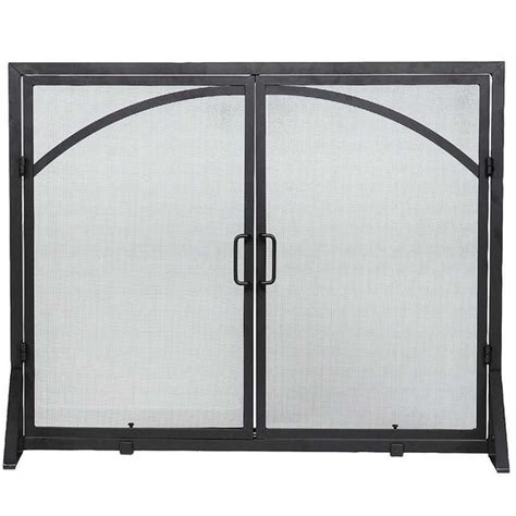 Flat Fireplace Screen With Center Doors Minuteman Timelesswroughtiron