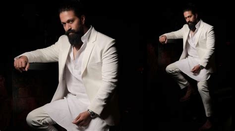 Kgf Fame Actor Yash Looks Divine And Hot In White Suit Look Iwmbuzz