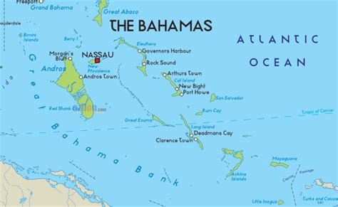 Bahamas Map Geographical Features Of Bahamas Of The Caribbean Boredmonday