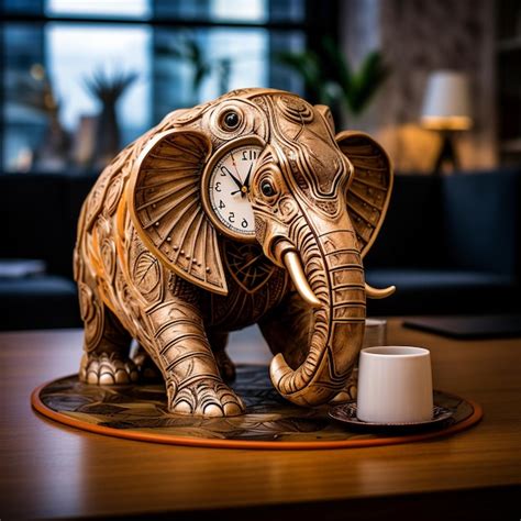 Estatua De Elefante En La Mesa Foto Premium