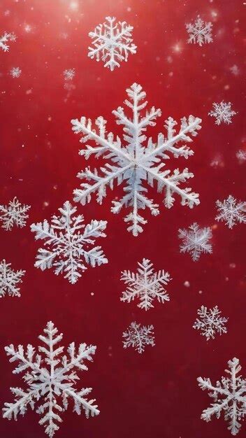 Premium Photo Snow Flake Particles On Red Background