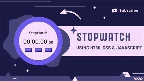 Create A Stopwatch🕑 Using Html Css And Javascript Step By Step