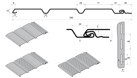 Размеры софитов для подшивки кровли популярных производителей