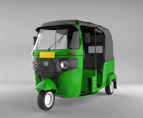 3D Model Bajaj 3 Weel Tuk Tuk VR AR Low Poly CGTrader