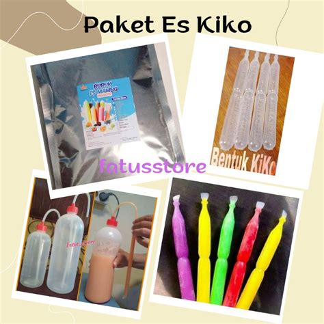 Jual Paket Es Kiko Bubuk Es Plastik Es Kiko Botol Pengisi Shopee