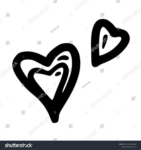 Hand Drawn Outline Double Heart Icon Stock Vector (Royalty Free ...