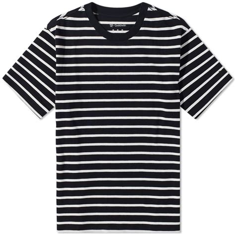 Goldwin Horizontal Stripe T Shirt Black End