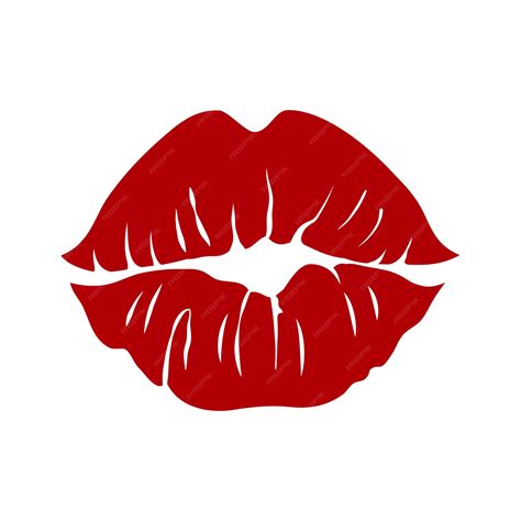 Premium Vector | Print of red lips Valentine's day kiss icon Vector ...