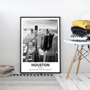 Houston Reise Poster Texas Wand Kunst Trendy Geschenk Eklektisch