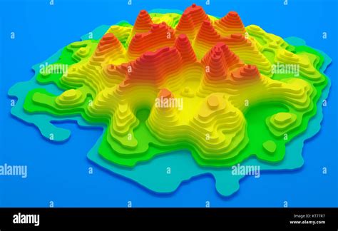 Island Topographic Map Stock Photo - Alamy