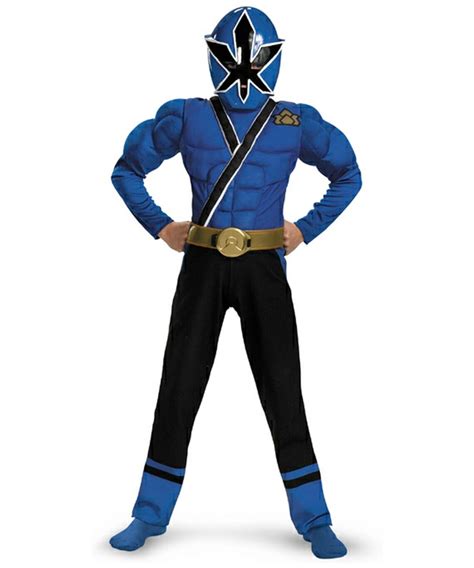 Power Ranger Ranger Samurai Muscle Kids Costume Blue - Disney Power Ranger Costumes