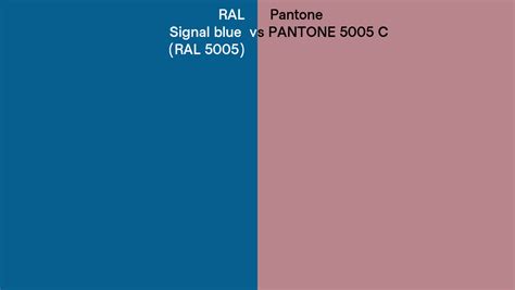 RAL Signal Blue RAL 5005 Vs Pantone 5005 C Side By Side Comparison