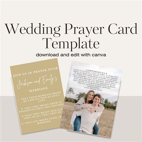 Wedding Prayer Card Canva Template - Etsy