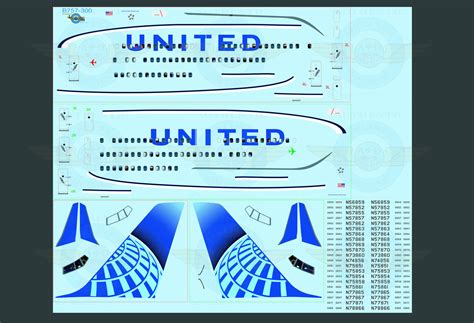 UNITED AIRLINES B757 300 AUTHENTIC AIRLINER DECALS