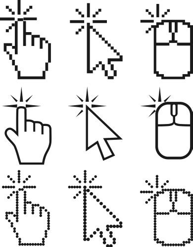 Set Of Different Mouse Cursors Royalty Free Vector Image