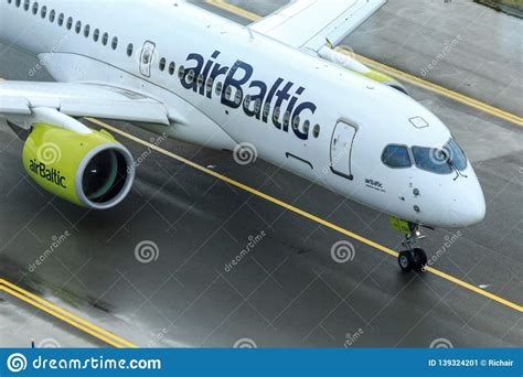 AirBaltic Airbus A220 editorial photo. Image of airbus - 139324201