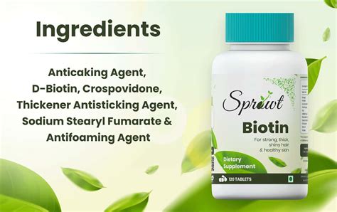 Buy Sprowt Plant Based Hair Growth Biotin Tablets 10000mcg Strong