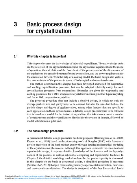 Basic Process Design For Crystallization | PDF | Crystallization ...