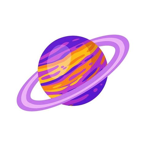 Planeta Estilizado Saturno Imagem Vetorial Isolada Dos Desenhos