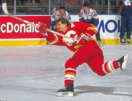 MacInnis steps into his famous slap-shot at the 1994 All-Star Game in ...