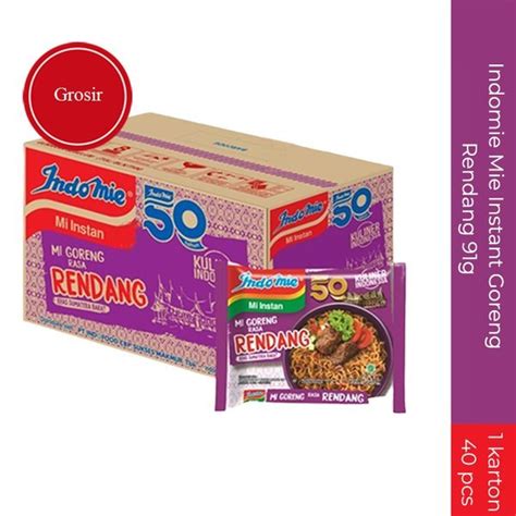 Jual Indomie Mie Instant Goreng Rendang 1 Karton 40 Pcs Grosir Di Lapak