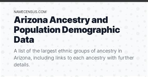 Arizona Population by Ancestry | Largest Ethnic Groups in Arizona