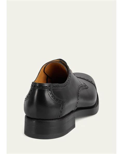 Gucci Rooster Brogue Leather Derby Shoes In Black For Men Lyst