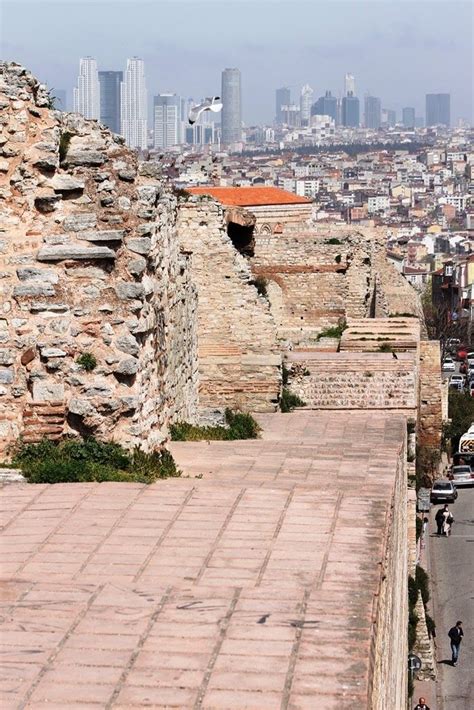 Walk On Top Of The Old Wall Of Constantinople Istanbul Turkey Old