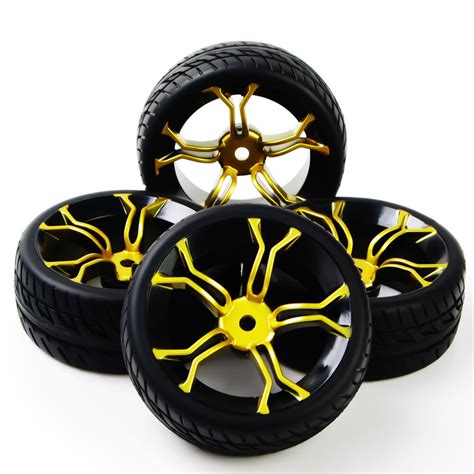 Pcs Rubber Racing Tires Rims Mpnkg For Hsp Hpi Rc On Road Model