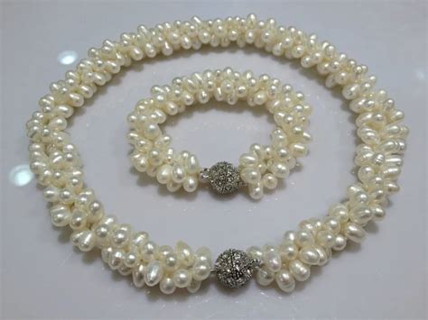 Jewelry Set Of Necklace And Bracelet Wedding Pearl Necklace Freshwater