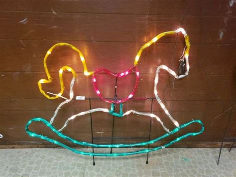 Vintage Lighted Rocking Horse Yard Decor. Works Fine - Trice Auctions