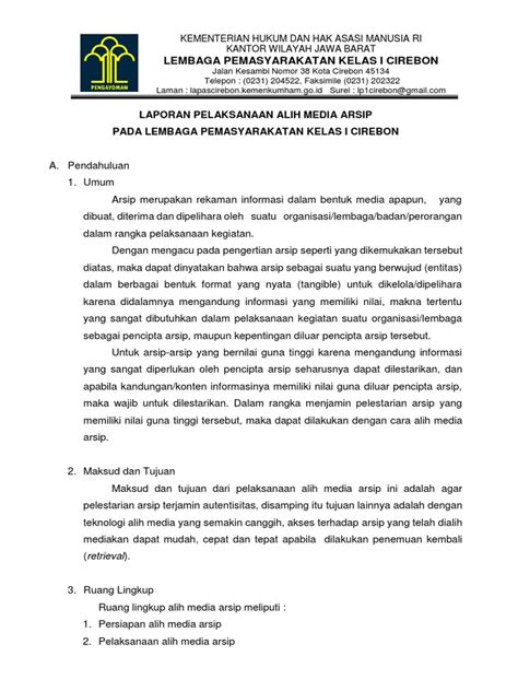 Dokumen Laporan Pelaksanaan Alih Media Arsip Pdf