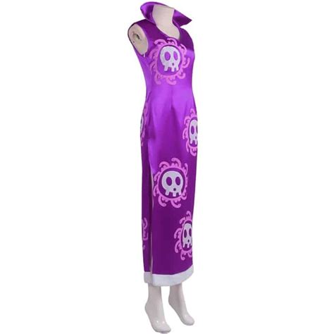 One Piece Boa Hancock Purple Cheongsam Cosplay Costume