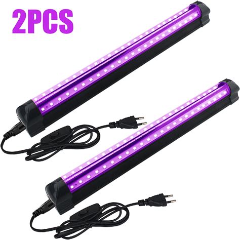 2pcs 10w Uv Black Light Lamp Small Led Glow In Dark Ultraviolet Tube