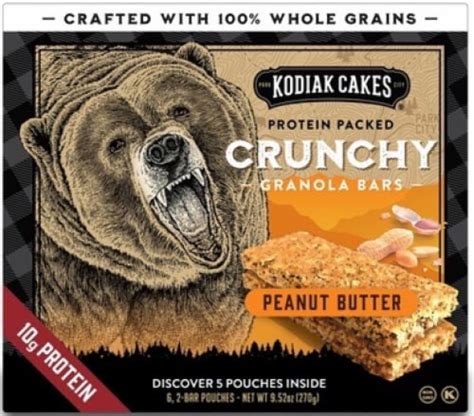 Kodiak Cakes Protein Packed Crunchy Peanut Butter Granola Bars Pack Of