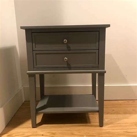 Grey Bedside Table With Drawers AptDeco