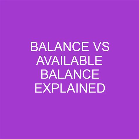 Balance Vs Available Balance Differences And Comparison Differencess