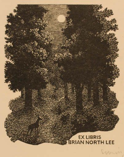 An Image Of A Deer In The Woods At Night With Trees And Moon Behind It