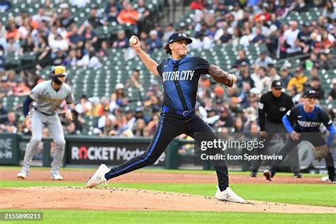 Detroit Tigers Pitcher Reese Olson Pitches In The First Inning During