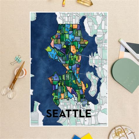 Seattle Neighborhoods Print — Terratorie Maps + Goods