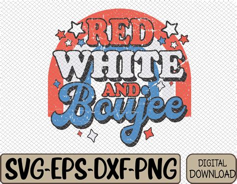 Retro Groovy Cute Red White And Boujee 4th Of July Patriotic Svg Eps