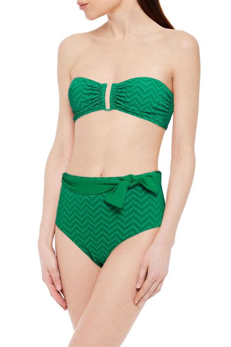 Eres Duffle Seersucker Bandeau Bikini Top The Outnet