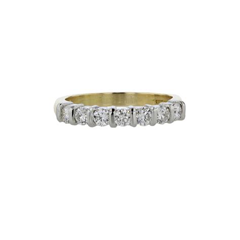 18ct Yellow Gold Diamond Eternity Ring with Platinum Setting - Gleeson ...