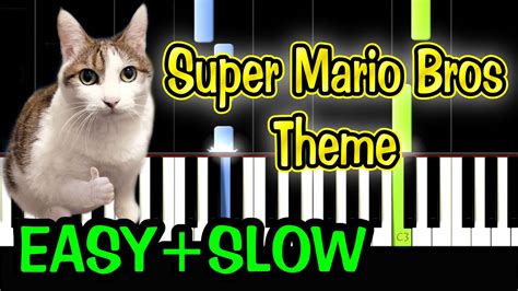 Super Mario Bros Theme Piano Tutorial Easy Slow Free Sheet Music Pdf Youtube