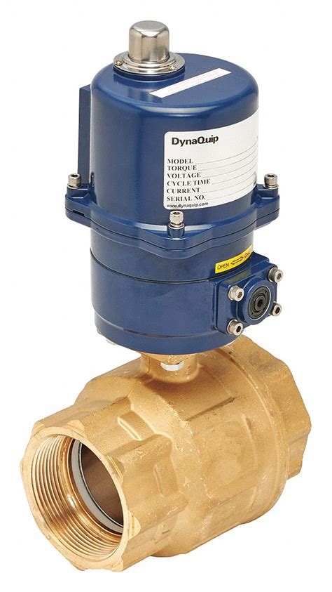 DYNAQUIP CONTROLS ELECTRONIC BALL VALVE BRASS 3 IN Electrically