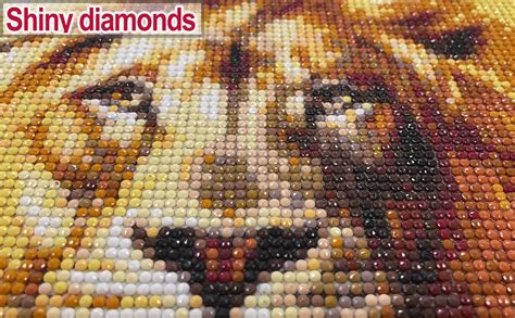 Qenspe D Diamond Painting Kits Colored Lion Diamond Art Kits For