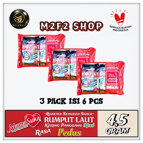 Jual MamaSuka Snack Rumput Laut Panggang Rasa Pedas 4 5 Gr 3 Pack