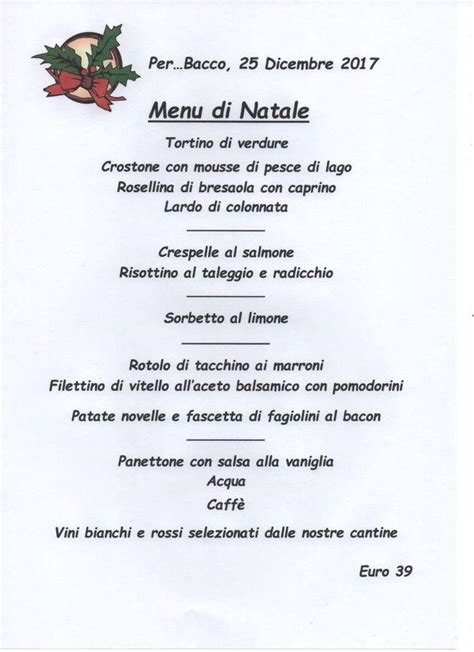 Menu At Ristorante Pizzeria Per Bacco Colico Piano